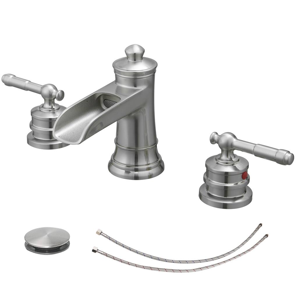Topcraft Two Handle Waterfall Bathroom Faucet with Pop-Up Drainer