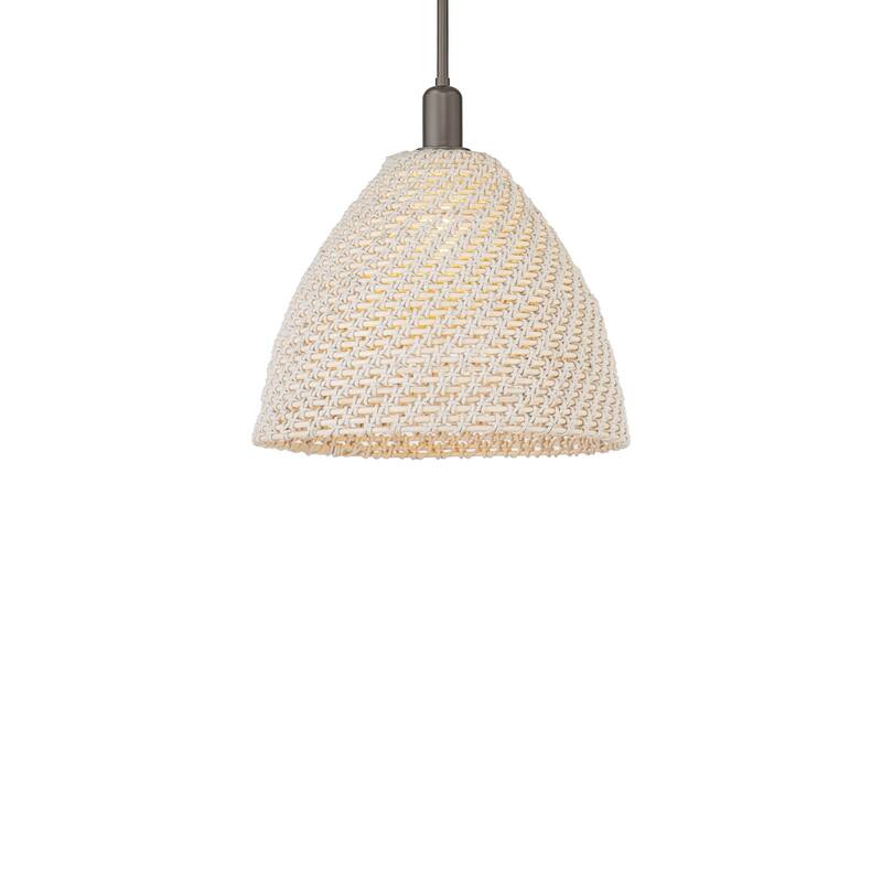 Innovations Lighting 716-1S-14-16 Woven Rattan Pendant Woven Rattan - Oil Rubbed Bronze / Natural