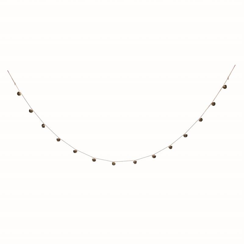 Transpac Metal White Christmas Jingle Bell Garland
