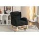 preview thumbnail 26 of 98, Teddy Fabric Upholstered Rocking Armchair with Solid Wood Frame & Legs, Cozy Ergonomic Lounge Chair with Soft Cushioning