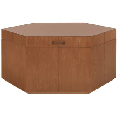 SAFAVIEH Home Collection Rafaela Hexagon Tray Top Coffee Table With Storage - 27" W x 23" D x 13" H