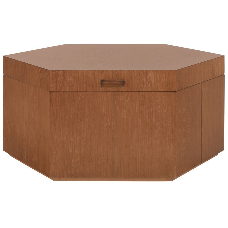 SAFAVIEH Ingelinde Hexagon Tray Top Coffee Table with Storage - 27" W x 23" D x 13" H