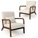 preview thumbnail 1 of 15, Costway 1PC/2PCS Modern Accent Chair Leisure Armchair with Rubber Wood - See Details