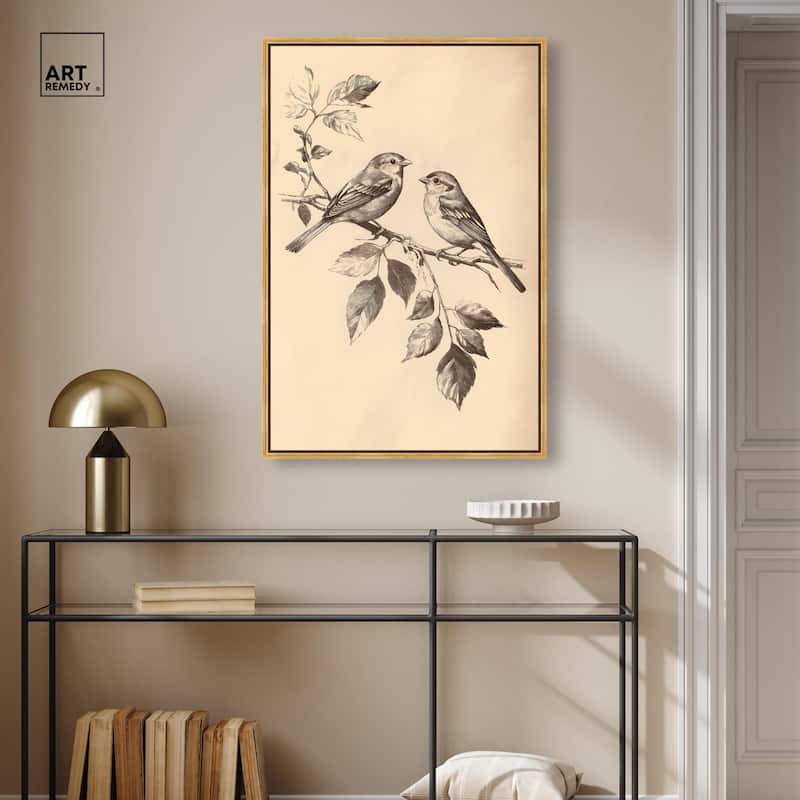 Pair of Finches II Canvas by Art Remedy