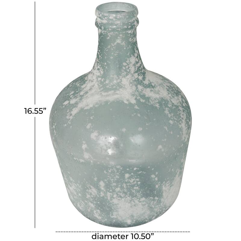 Clear Recycled Glass Handmade Frosted Spanish Bottle Vase