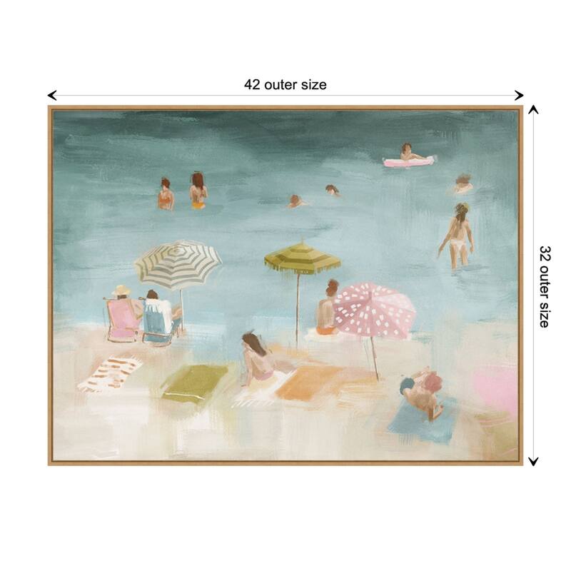 Vacation Mood by Urban Road Framed Canvas Wall Art Print - Sylvie Maple - 42 x 32 in - Plastic - Natural