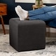 preview thumbnail 1 of 2, Jaxx Monroe Square Foam Ottoman with Stain Resistant Performance Fabric 18 x 18 (Small) - Ebony