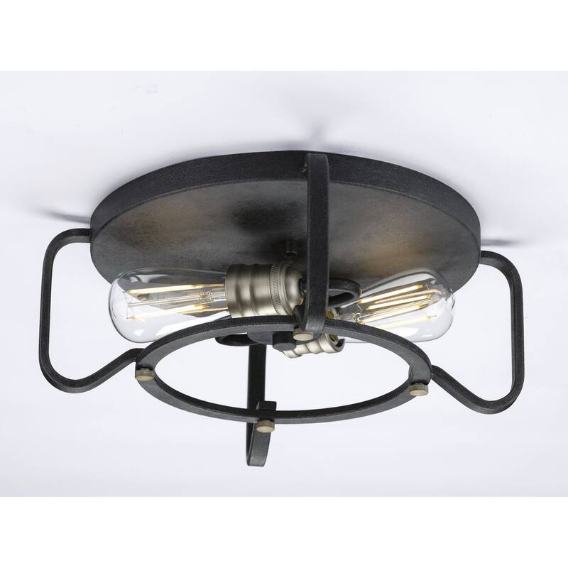 Foster Collection 16" Two-Light Flush Mount - 15.500" x 15.500" x 8.370"