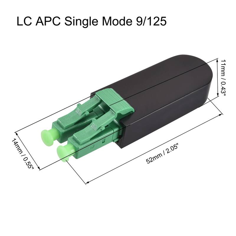 LC Fiber Optic Loopback Adapter, LC Single Mode 9/125 Tester Adapter - Green - Green