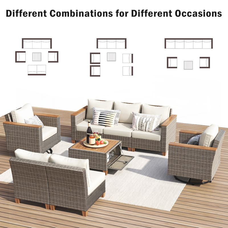 8-Piece Wicker Outdoor Patio Furniture Set