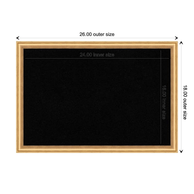 Salon Wood Framed Black Corkboard Bulletin Board - Salon Scoop Gold - Board Size 24x16