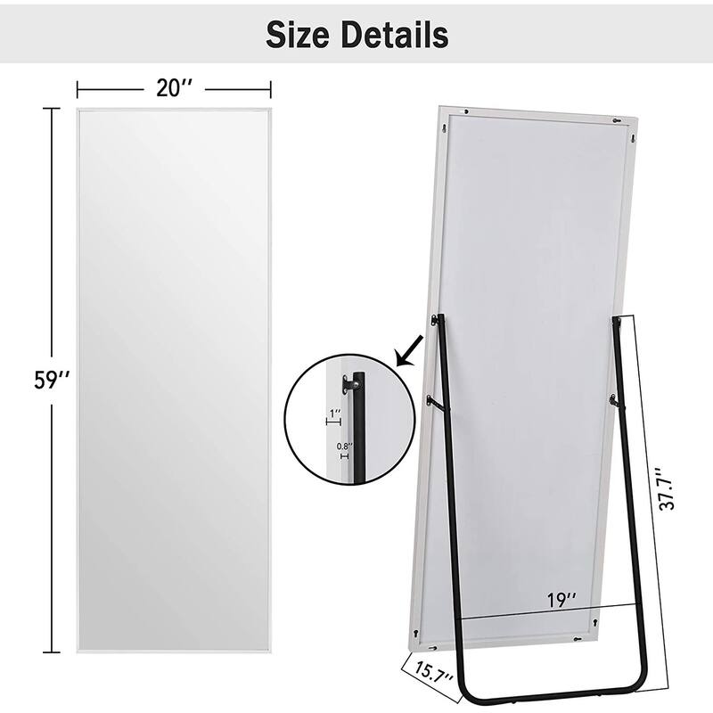 Framed Floor Mirror Standing Holder Full Length Mirrors