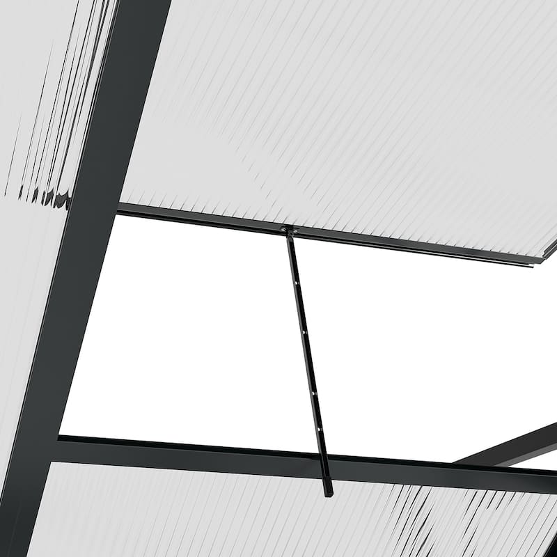 Outsunny 6' x 4' x 7' Twin Wall Polycarbonate Walk-In Greenhouse for Outdoors - 6' x 4' x 6.5'