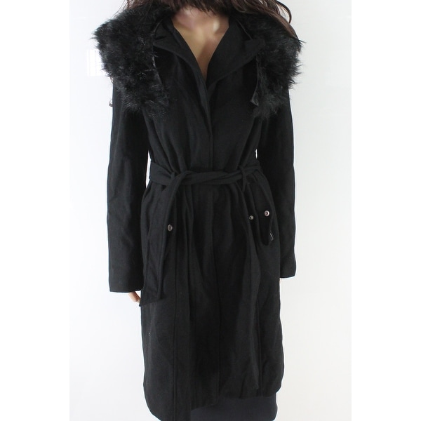 womens wool coat with fur hood