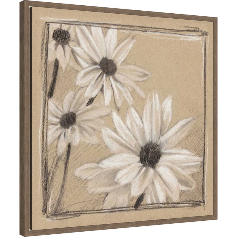 White Floral Study No. 2 by Ethan Harper (22 x 22 in.), Framed Canvas Wall Art Print