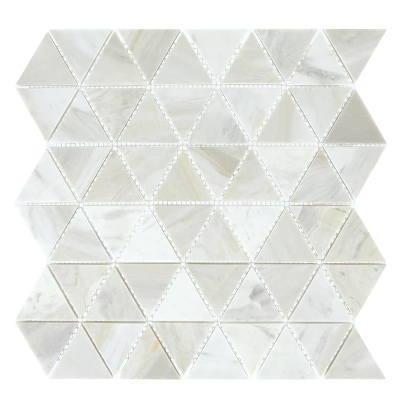 Daltile Pietra Divina 2" Marble Natural Stone Triangle Mosaic in Polished & Honed (10 PC Per Carton) (9.60 SQFT Per Carton)