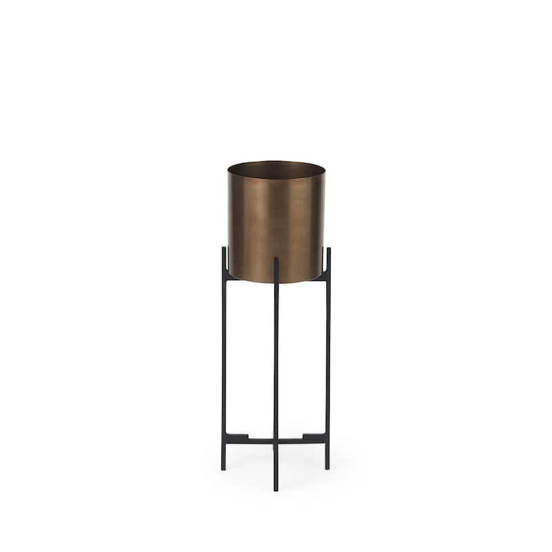Sowerberry (Large) Bronze Metal w/Black Iron Legs Plant Stand