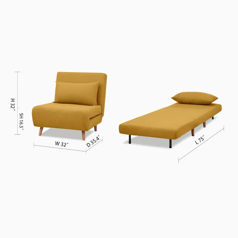 Artdeco Home - Tustin Upholstered Convertible Lounge/ Sleeper Chair