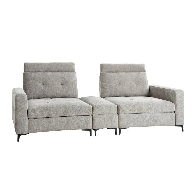 Friedrich Modern Storage Button-tufted Sectional Sofa with Adjustable Seating Depth and Metal Legs by HULALA HOME