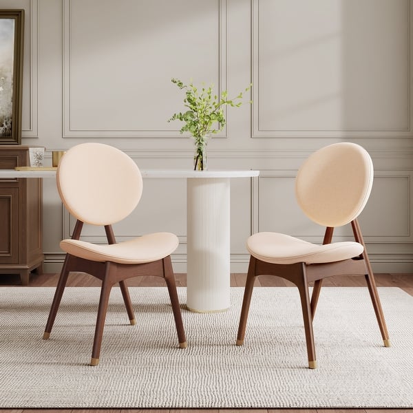 slide 2 of 24, Christopher Knight Home - Nomi Modern Upholstered Indoor Dining Chair with Curved Back Support Beige+Brown