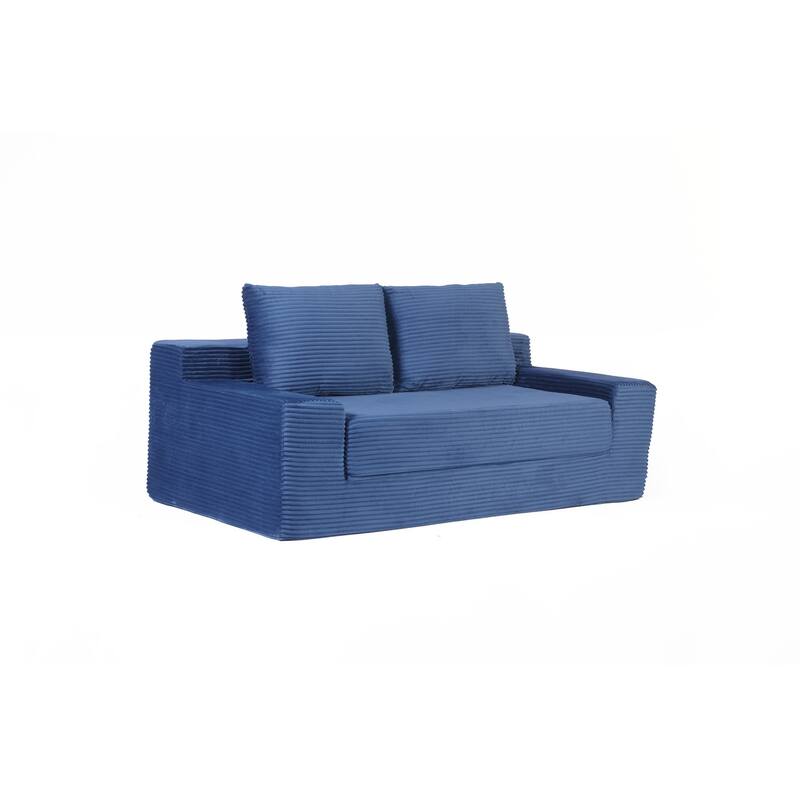 Loveseat Sofa, Comfortable Deep Seat Sofa Bed, Modern Small Corduroy Couch for Living Room Bedroom