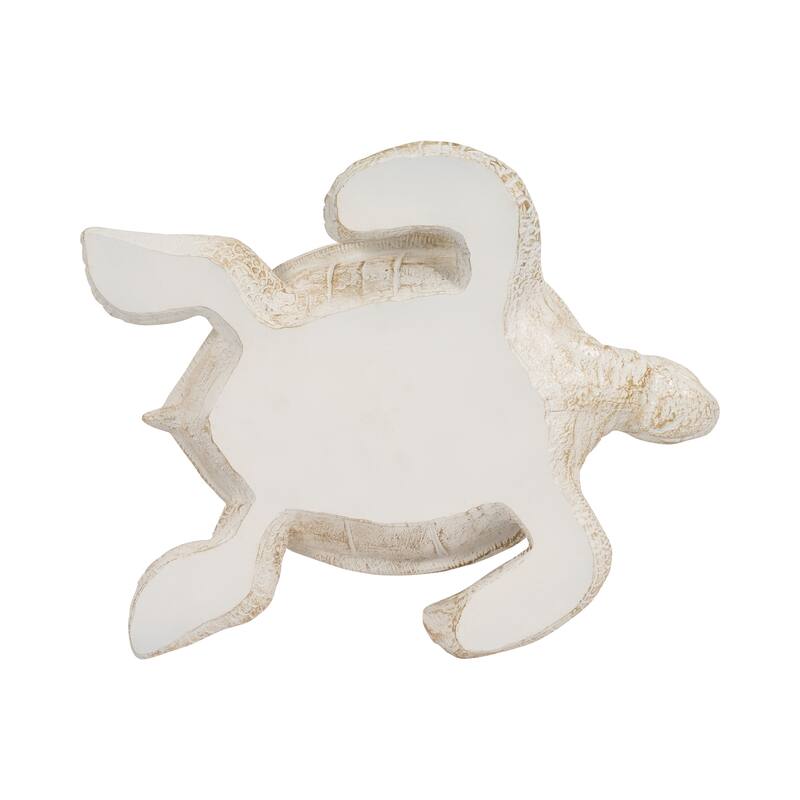 Sagebrook Home 10'' Sea Turtle Figurine, Elegant Ivory Item Decor - 10" x 9" x 3"