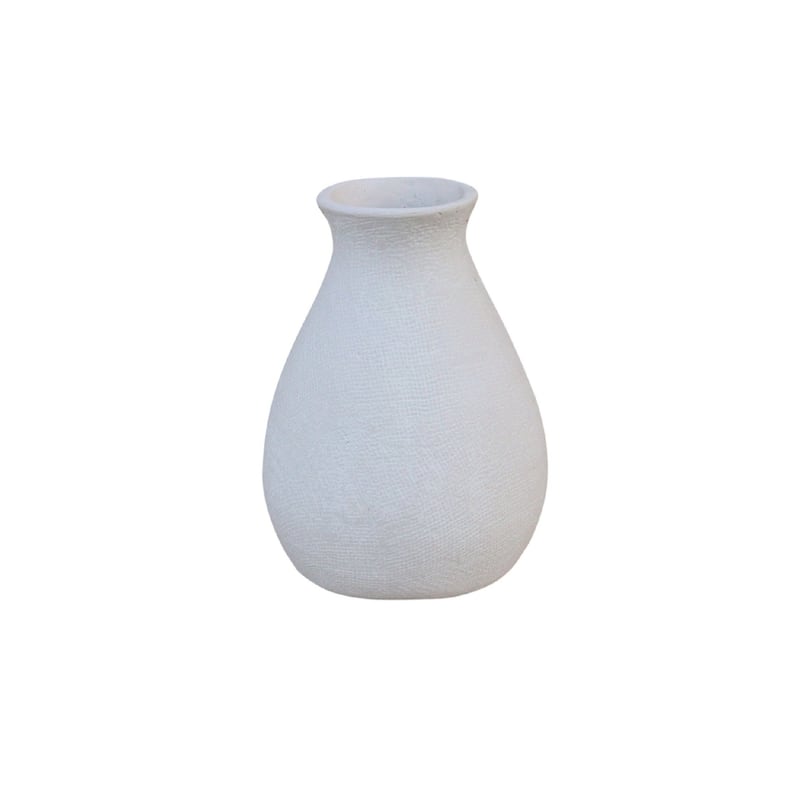 Paper Mache Vase - 11.25" - White
