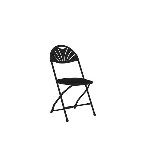 Chair - Rhino Fan Back Plastic Folding -Black (8/Box)