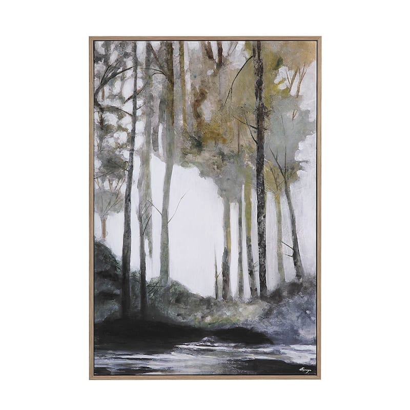 Renwil Catania Canvas Wall Art with Light Walnut Frame