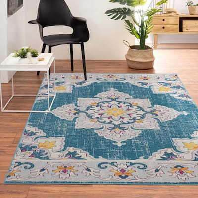 Sevita Boho Transitional Medallion Area Rug