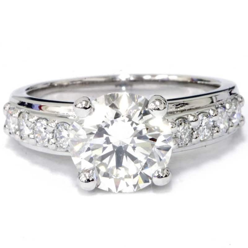 2ct Round Diamond Solitaire Engagement Ring White Gold Lab Grown