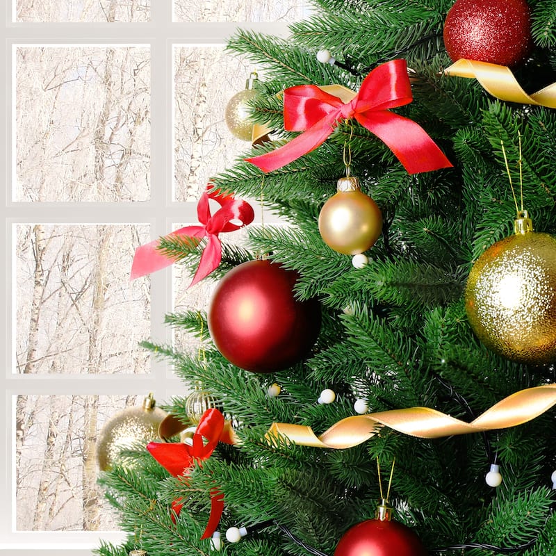Green PVC Iron Christmas Tree with Branches and Stand - (43.3 x 43.3 x 70.9)"