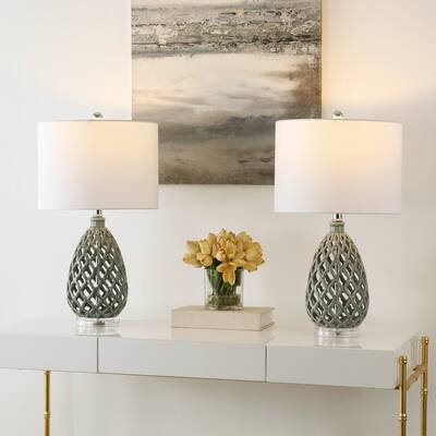 SAFAVIEH Lighting Quin 25" Table Lamp (Set of 2) - 14Wx14Dx25H