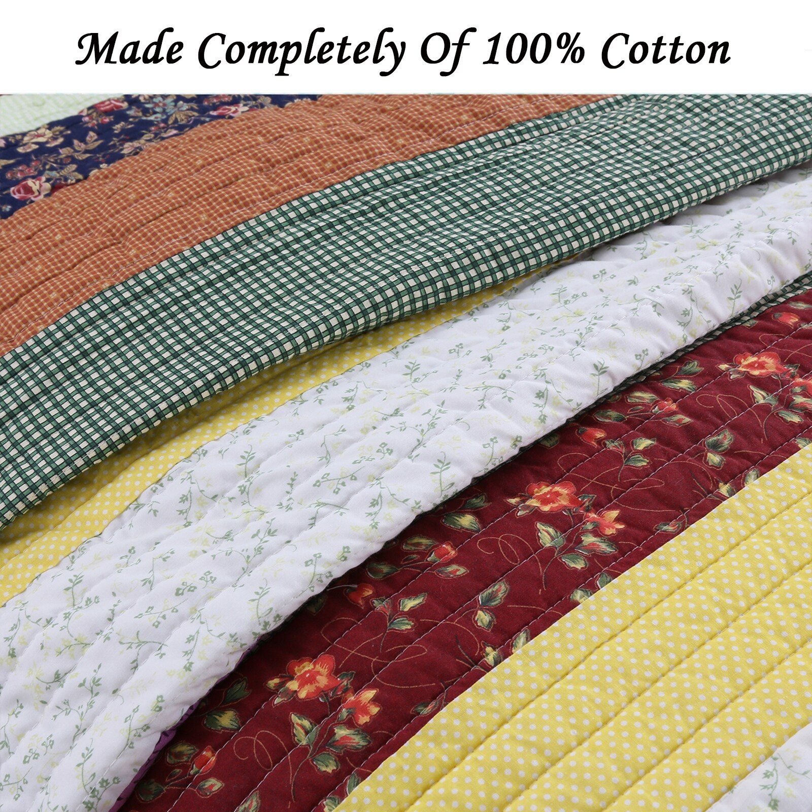 Coverlet Sagamore Striped 100%Cotton 3-Piece Quilt Set Bedspread 
