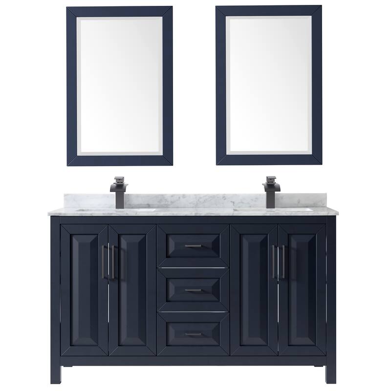 Wyndham Collection Daria 60" Free Standing Double Vanity Set with MDF