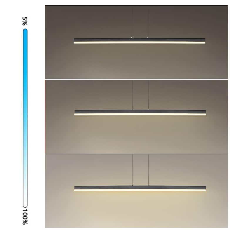 Modern Kitchen Island Dimmable LED Acrylic Linear Pendant Light - Length 47.64''