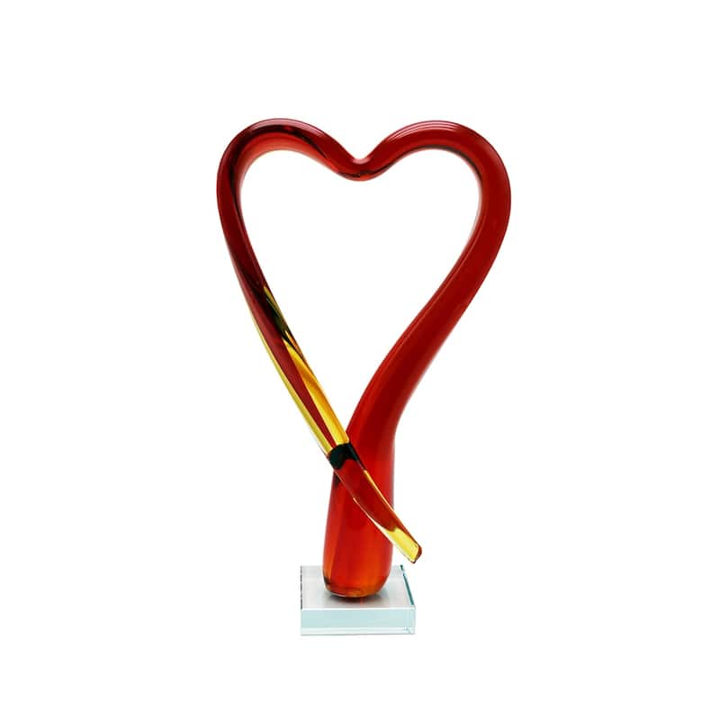 Opus Heart Handcrafted Art Glass Sculpture