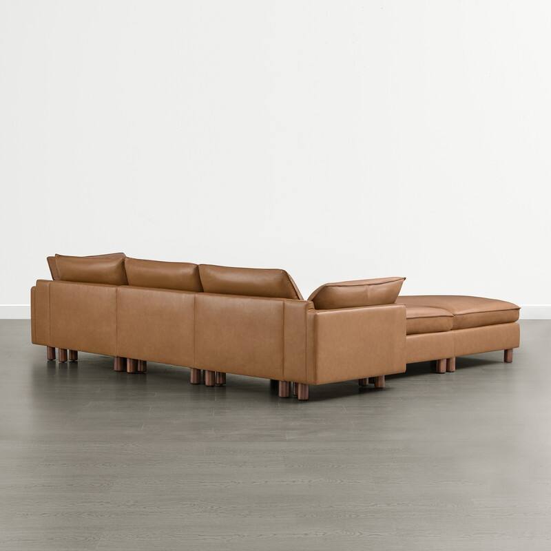 Spruce & Spring Modular Cloud Couch Sofa with Wood Legs for Living Room