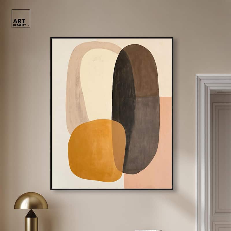 Burnt Ochre Orbit Canvas by Art Remedy