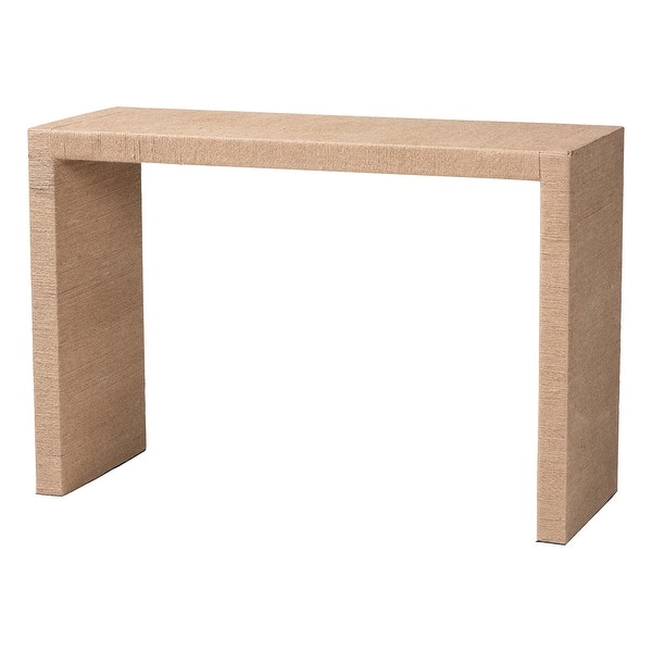 slide 2 of 8, Colandra Modern Bohemian Natural Brown Jute and Wood Console Table Natural - Wicker