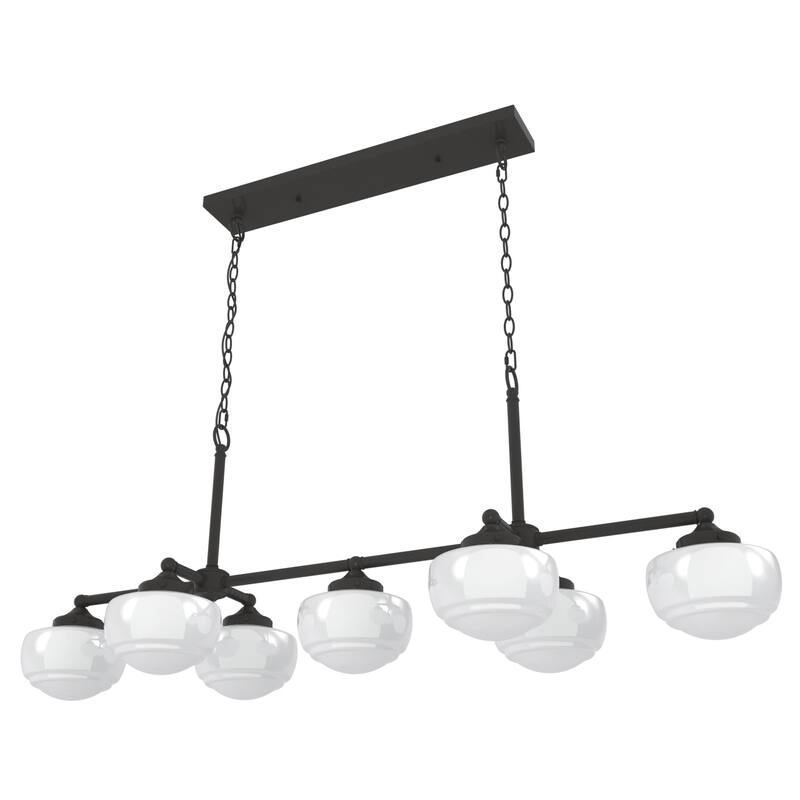 Hunter Saddle Creek Linear Chandelier, Clear Glass, Dining Room Table, Kitchen Island