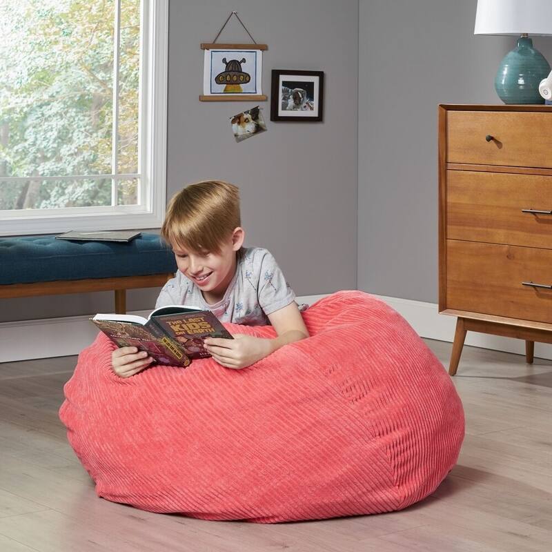 Modern Corduroy Polyester 3 ft. Bean Bag Chair