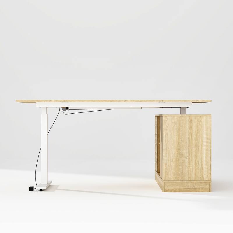 Super-Sized Standing Desk with Electric Lift - 63"x31.5"PC Desktop Electric Height Adjustable Standing Desk