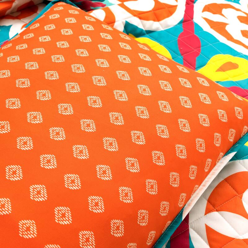 Lush Decor Boho Floral Reversible 3 Piece Quilt
