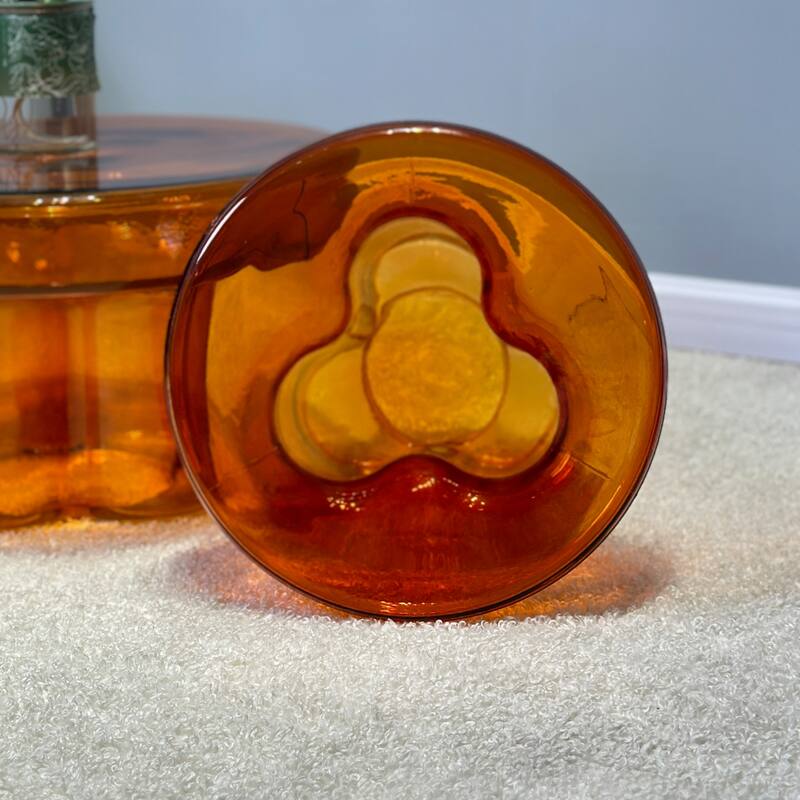 Modern Artistic Flower Glass Round Coffee Table Side Table