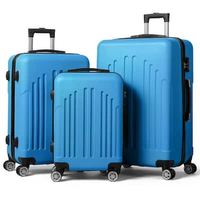 Nested Hardside Luggage Set in Blue, 3 Piece - TSA Compliant