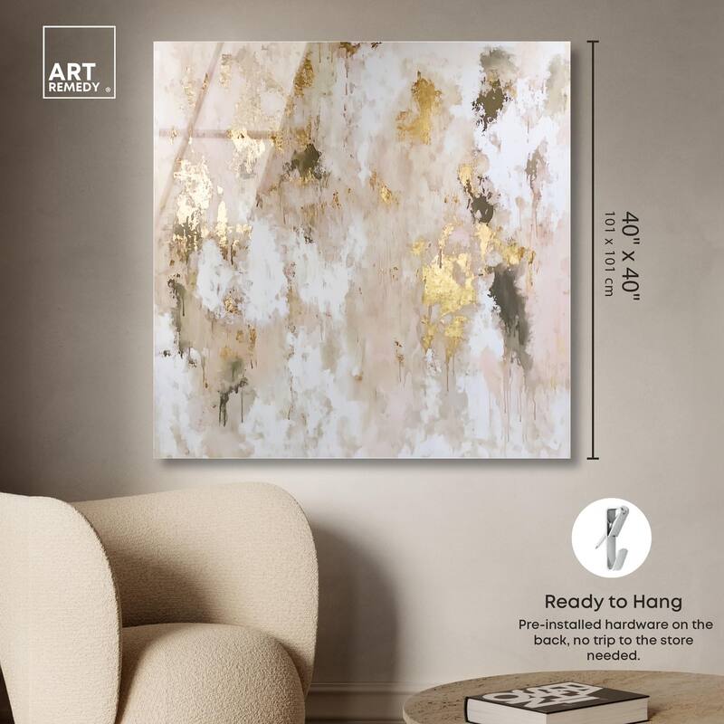 Golden Glimmer Gesture II Acrylic by Art Remedy, Ready to Hang