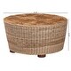 preview thumbnail 8 of 6, Hosanna Natural Rattan Coffee Table - Handwoven Wicker Accent Table with Textured Spiral Top for Living Room