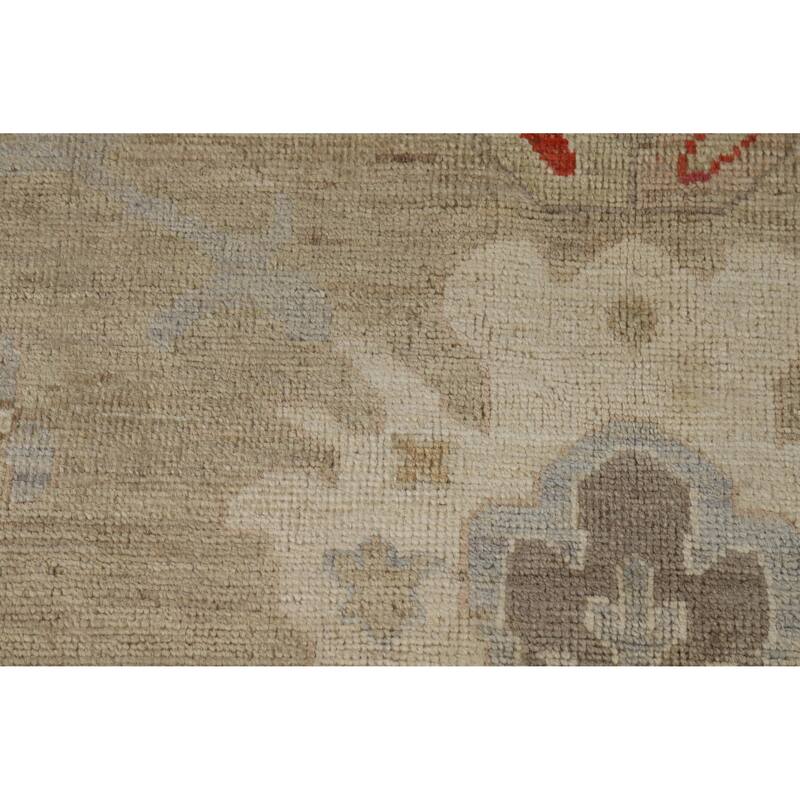 Floral Oushak Turkish Area Rug Hand-Knotted Vegetable Dye Wool Carpet - 8'4" x 9'9"
