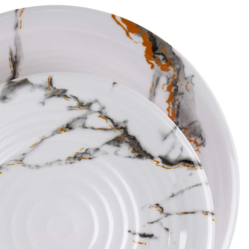 Melamine Dinnerware 12 Piece Set in Stone Marble